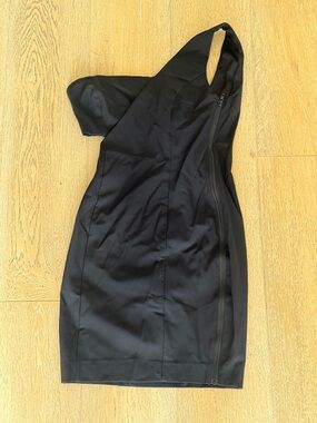 Marciano Black One-Shoulder Bodycon Dress with Side Zip